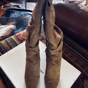 Naturalizer Slouchy Suede Knee-High Boots — Taupe